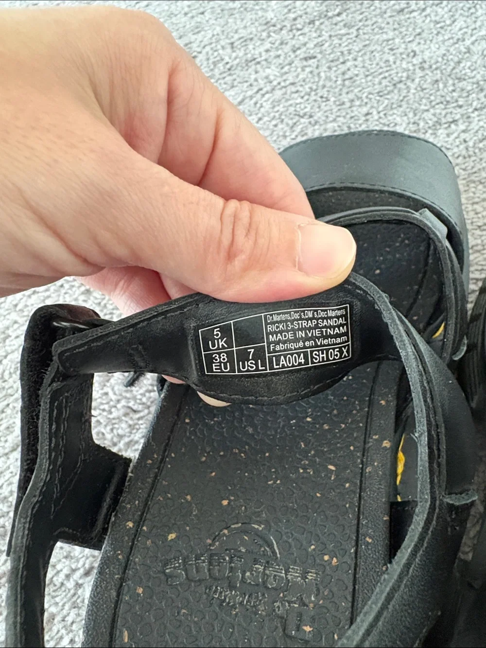 Doc Martens Ricki 3 Strap Sandal Black Leather